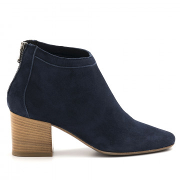 Medium heel Keb ankle boots in blue suede