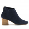 Medium heel Keb ankle boots in blue suede