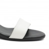 Jemi-Sandalen mit mittlerem Absatz aus weißem und schwarzem Leder
