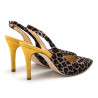 Leopard L'Arianna slingback with yellow heel
