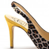Leopard L'Arianna slingback with yellow heel