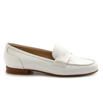 White soft leather Luca Grossi mocassins