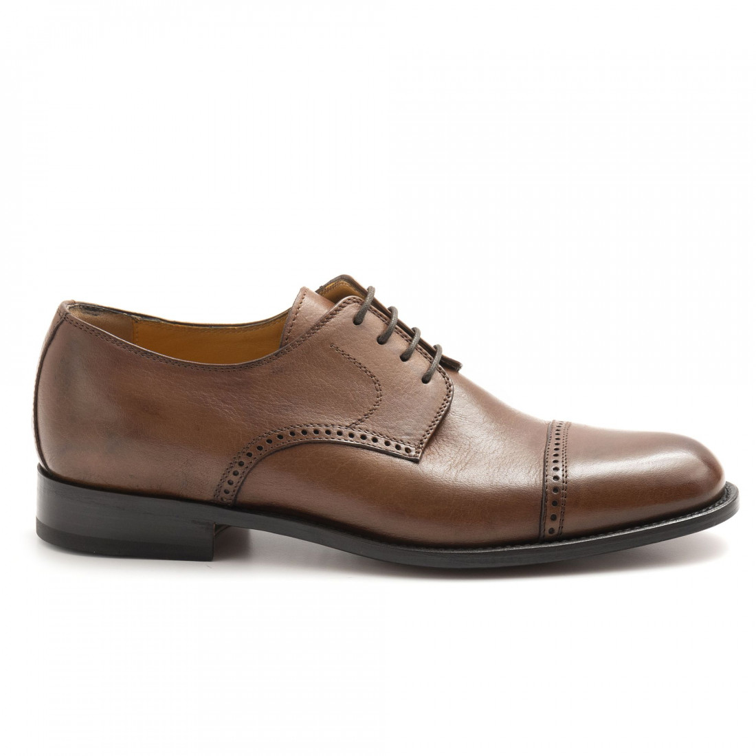 Braune Calpierre Derby-Schuhe aus weichem Leder mit Fußbett