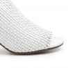 White woven leather Zoe heeled sandals