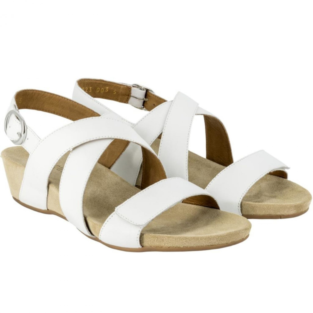 White soft leather Benvado Giada sandals