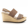 Powder and gold Luca Grossi wedge sandals