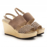 Powder and gold Luca Grossi wedge sandals