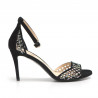 Black suede and swarovski Fabi elegant sandals