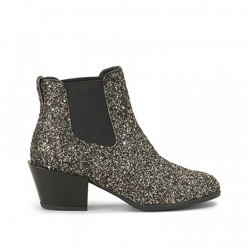 Hogan H401 ankle boots in gold and black glitter