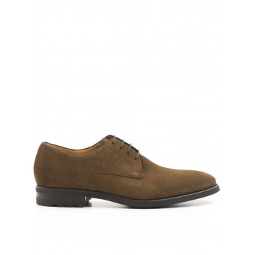 Brown suede Fabi lace up derby shoes