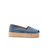 Blue suede Fiorina Espadrillas in leather with strass