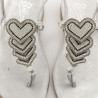 Silver Balduccelli flip flop sandals with hearts