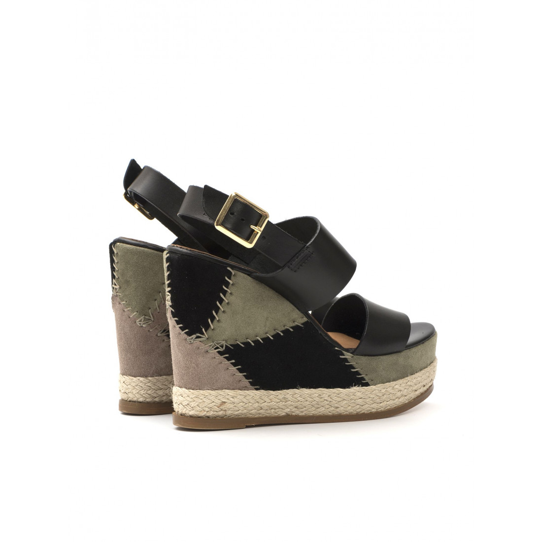 wedge sandals in leather