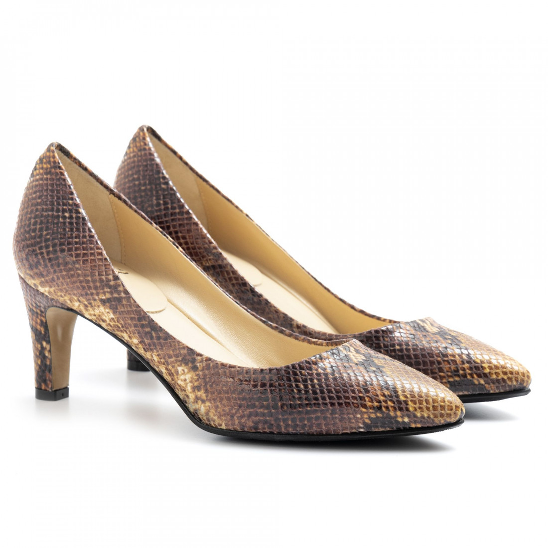 Python printed leather L'Arianna pump with medium heel