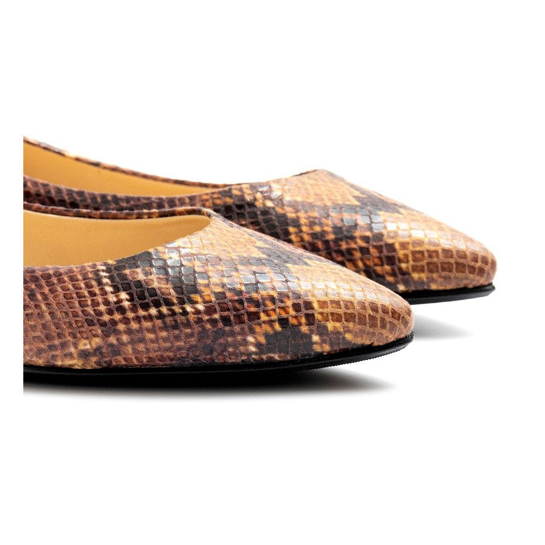 Python bedruckte flache L'Arianna-Schuhe mit internem Keil