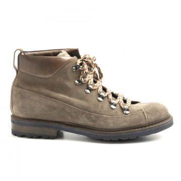 Men's Brecos mid cut lace up shoes in taupe suede