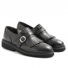 Women's Sangiorgio fringed monk strap shoes in black leather