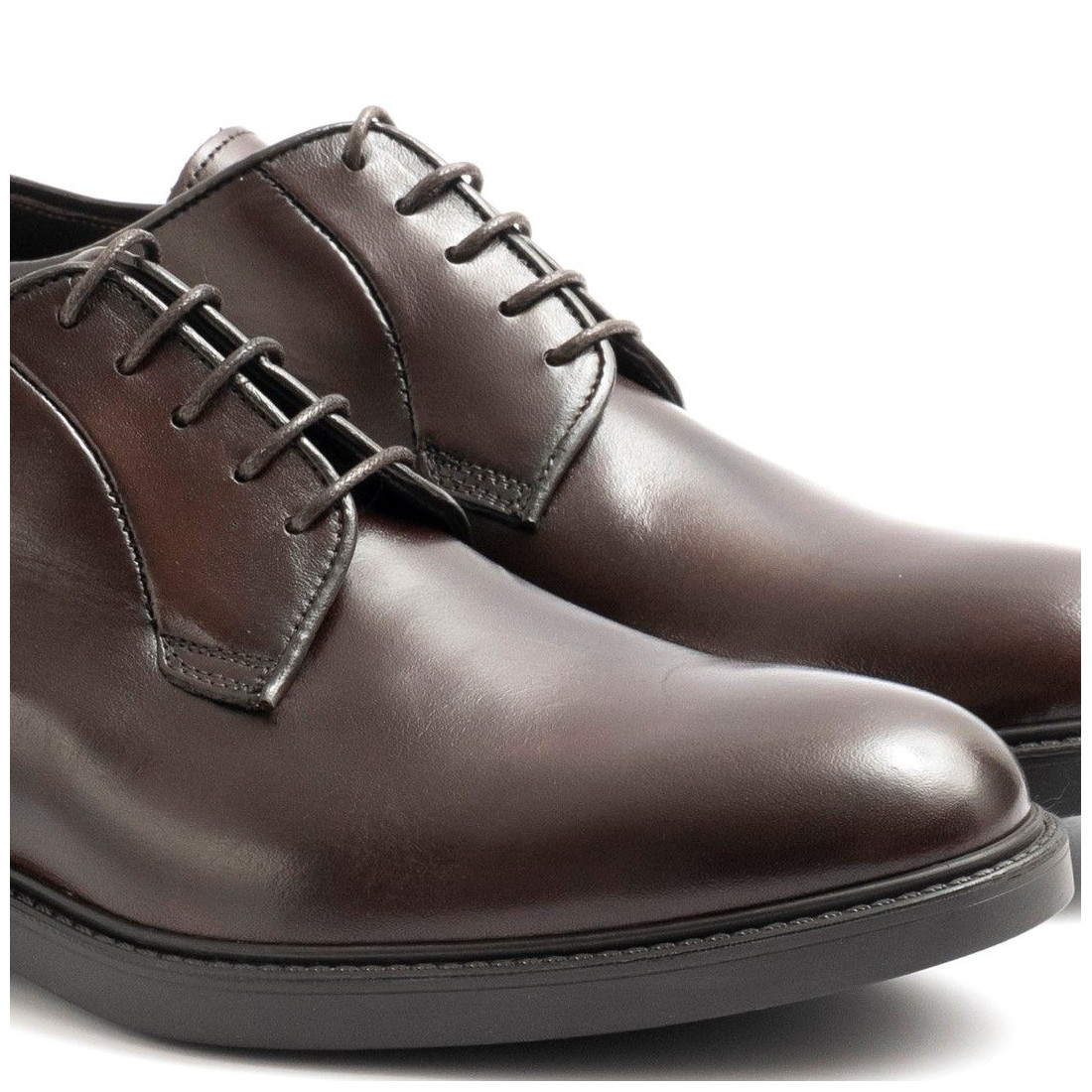Men's Sangiorgio derby shoes in brown brushed leather