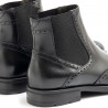 Black leather Marco Ferretti booties with elastic