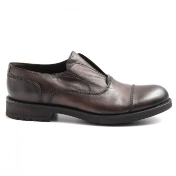 Men's JP David slip on Shoes In Brown soft Leather