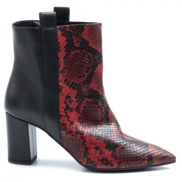 Polly black and red python-effect Janet & Janet booties