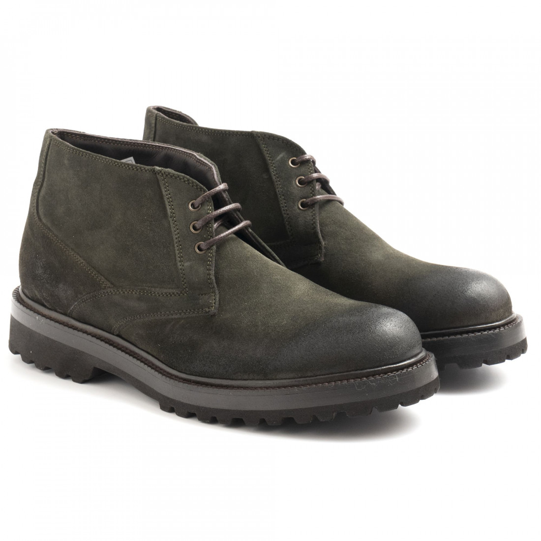 Men's Sangiorgio mid cut shoes in green suede