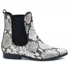 Women's Keb flat beatles booties in python-print leather