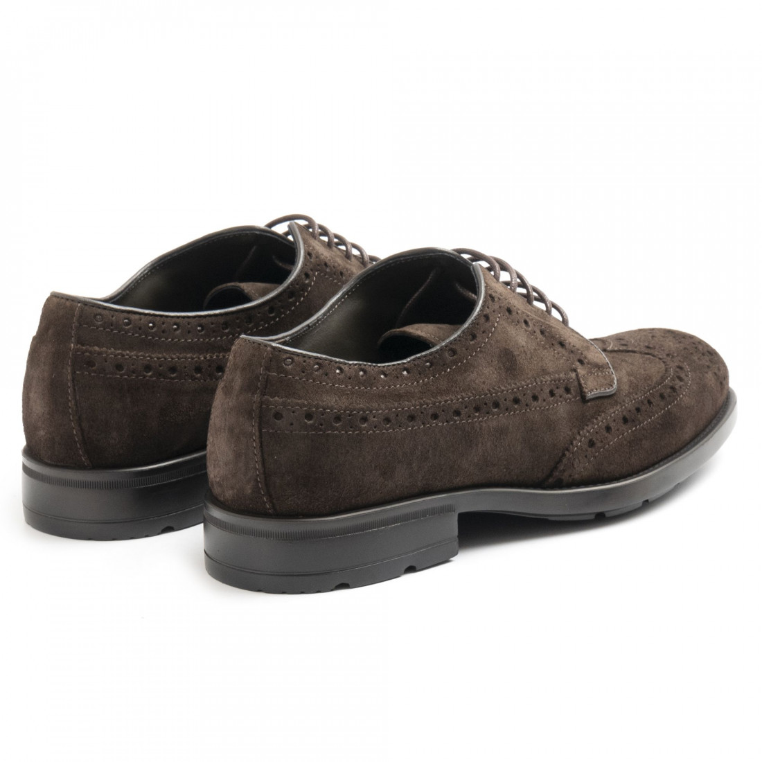 Brown suede Marco Ferretti derby shoes for man