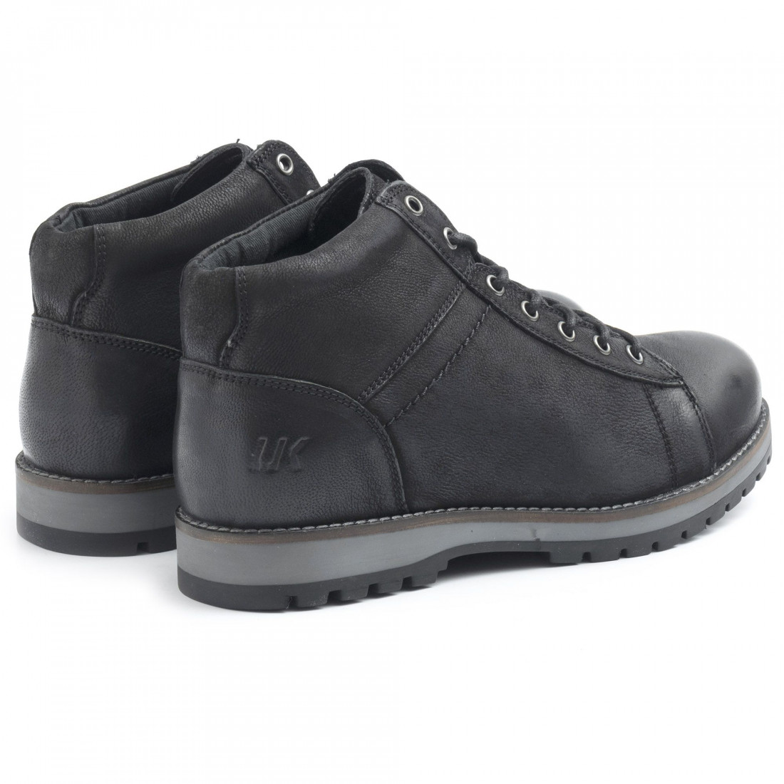 Black nabuck leather Lumberjack Roman ankle boots