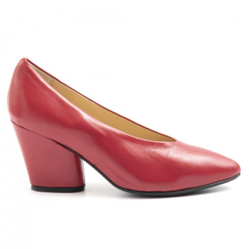 Red soft leather L'arianna heeled pump