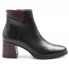 Black and bordeaux soft leather Calpierre ankle boots