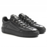 Black leather Fabi Puget FU9580 sneakers with metal hooks