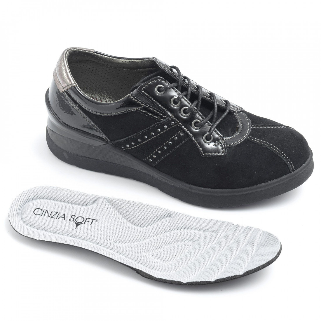 Women's Cinzia Soft black suede shoes