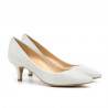 Medium heel pointed toe shoes in pearl fabric