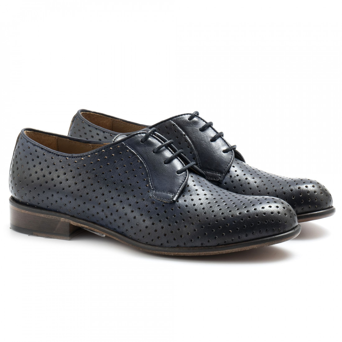 Women's Sangiorgio lace up shoes in blue leather