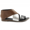Women's sandals Le Bohemien in silver, black and brown leather