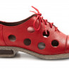 Zapato rojo con cordones de mujer Le Bohemien en piel