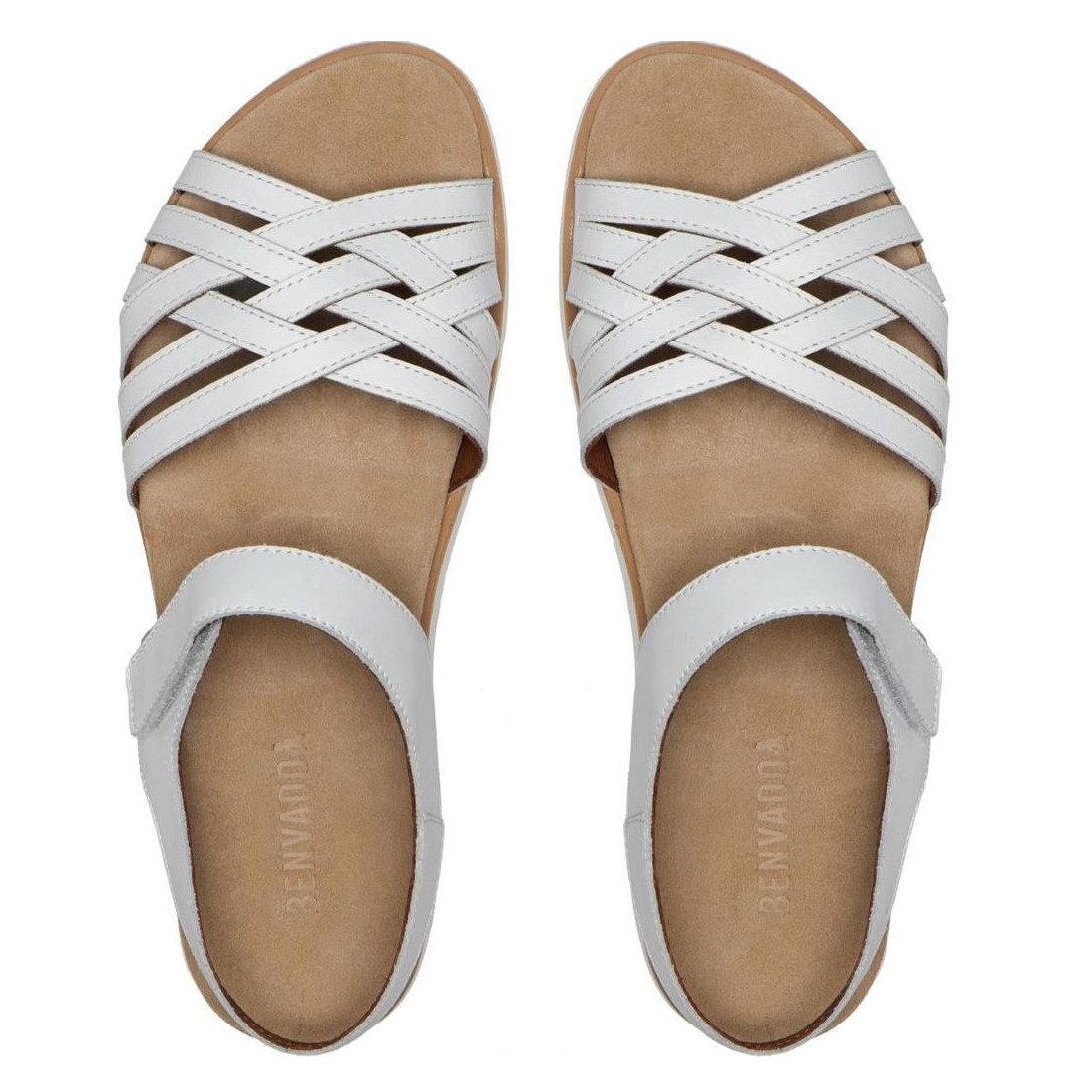 White calfskin Benvado Ellen women's sandals