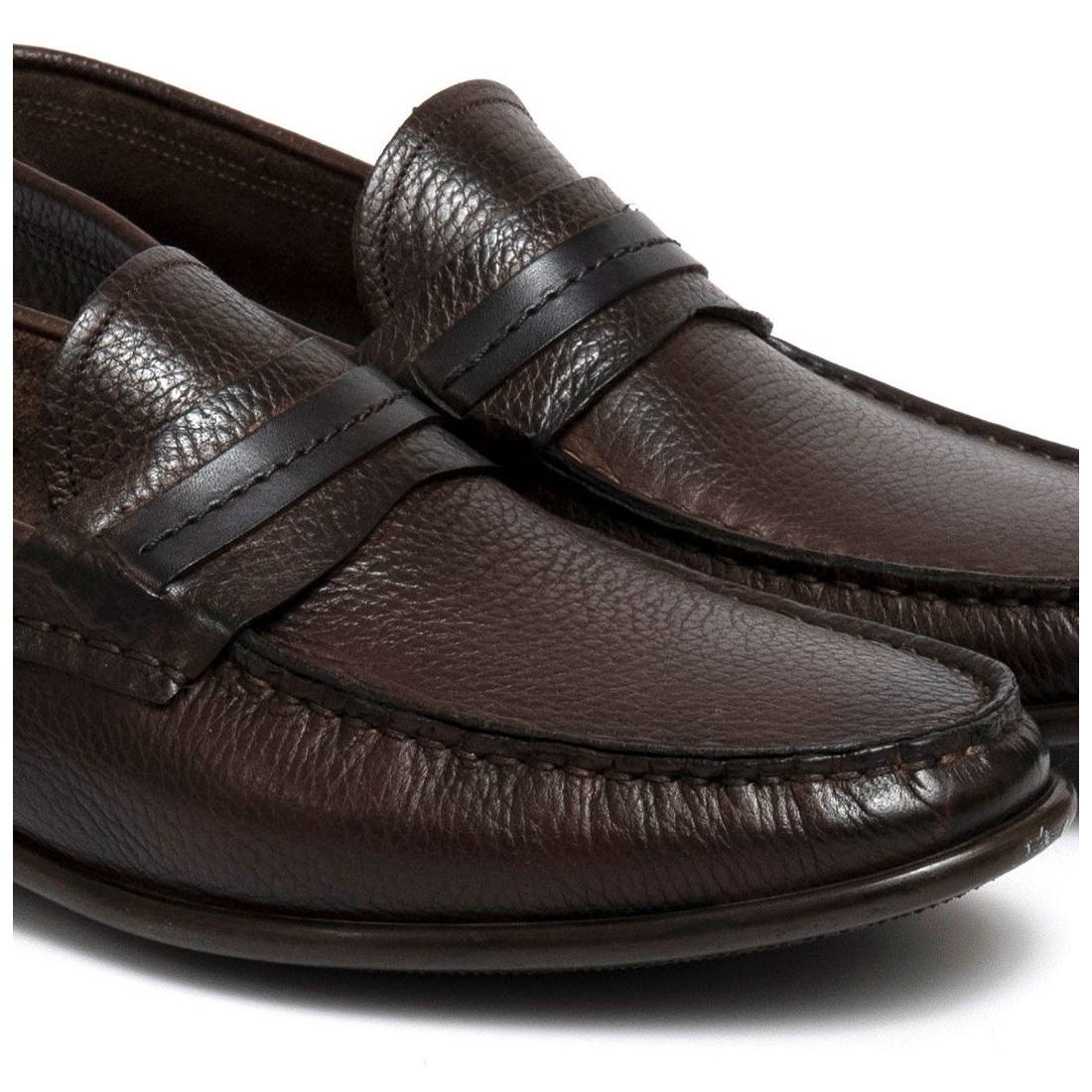 Brown John White men&#39;s loafers in unlined leather