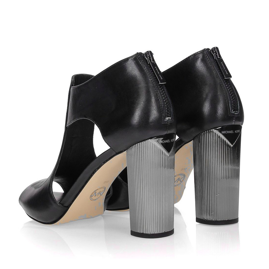 Zapatos Botines Patucos con punta abierta Michael Kors Patucos con punta abierta marr\u00f3n-negro look casual 