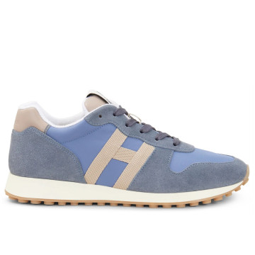 Zapatillas de hombre Hogan H383 azul y beige