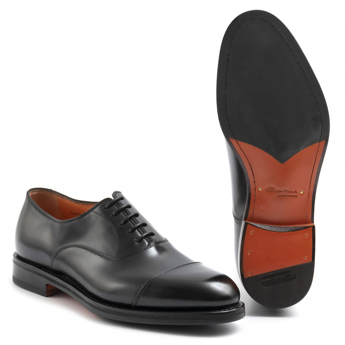 Men's Santoni oxford shoes in black leather