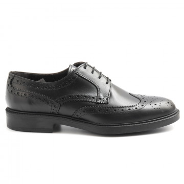 Chaussure homme Sangiorgio en cuir noir avec perforations