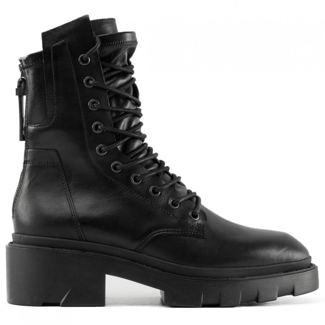 Women's Ash Madness biker boots in black leather