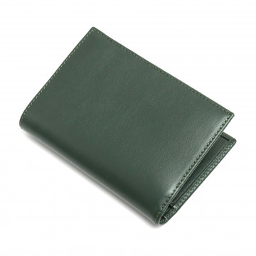 Vertikale Dnero-Brieftasche aus weichem grünem Leder