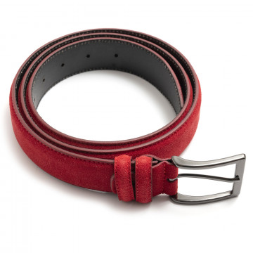 Cinturón ajustable Sangiorgio en ante rojo