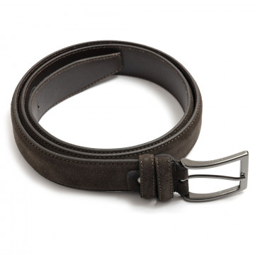 Cinturón ajustable Sangiorgio en ante marrón oscuro