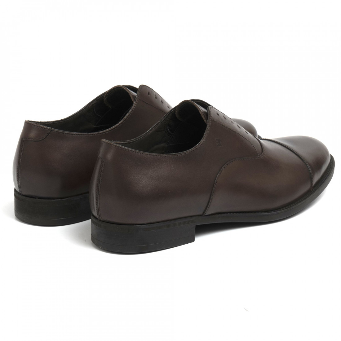Zapato con cordones de piel marrón oscuro Fratelli Rossetti