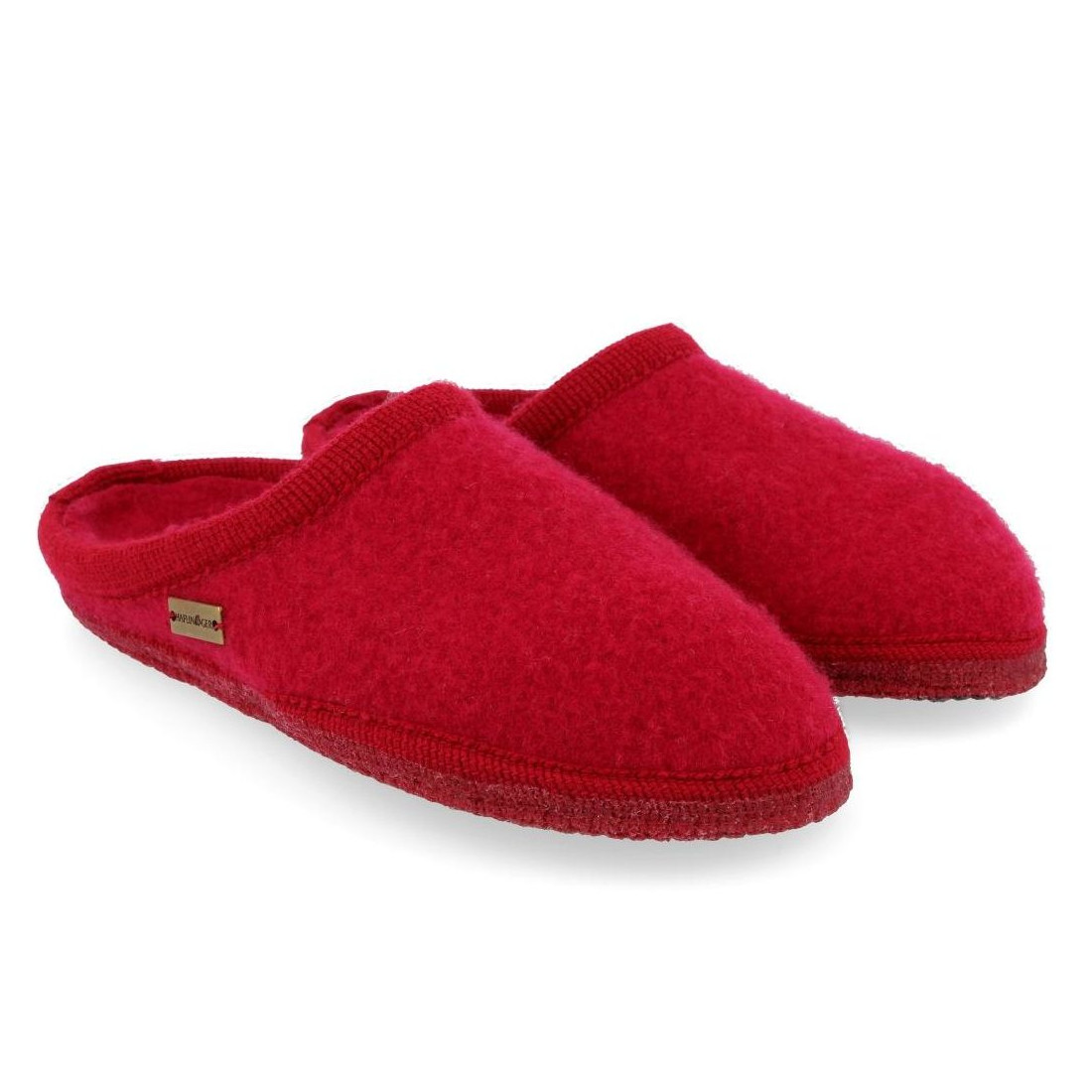 Pantofola Haflinger Kashmir in lana cotta rossa