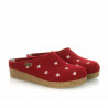 Pantofole in lana Haflinger Cuoricini rosse